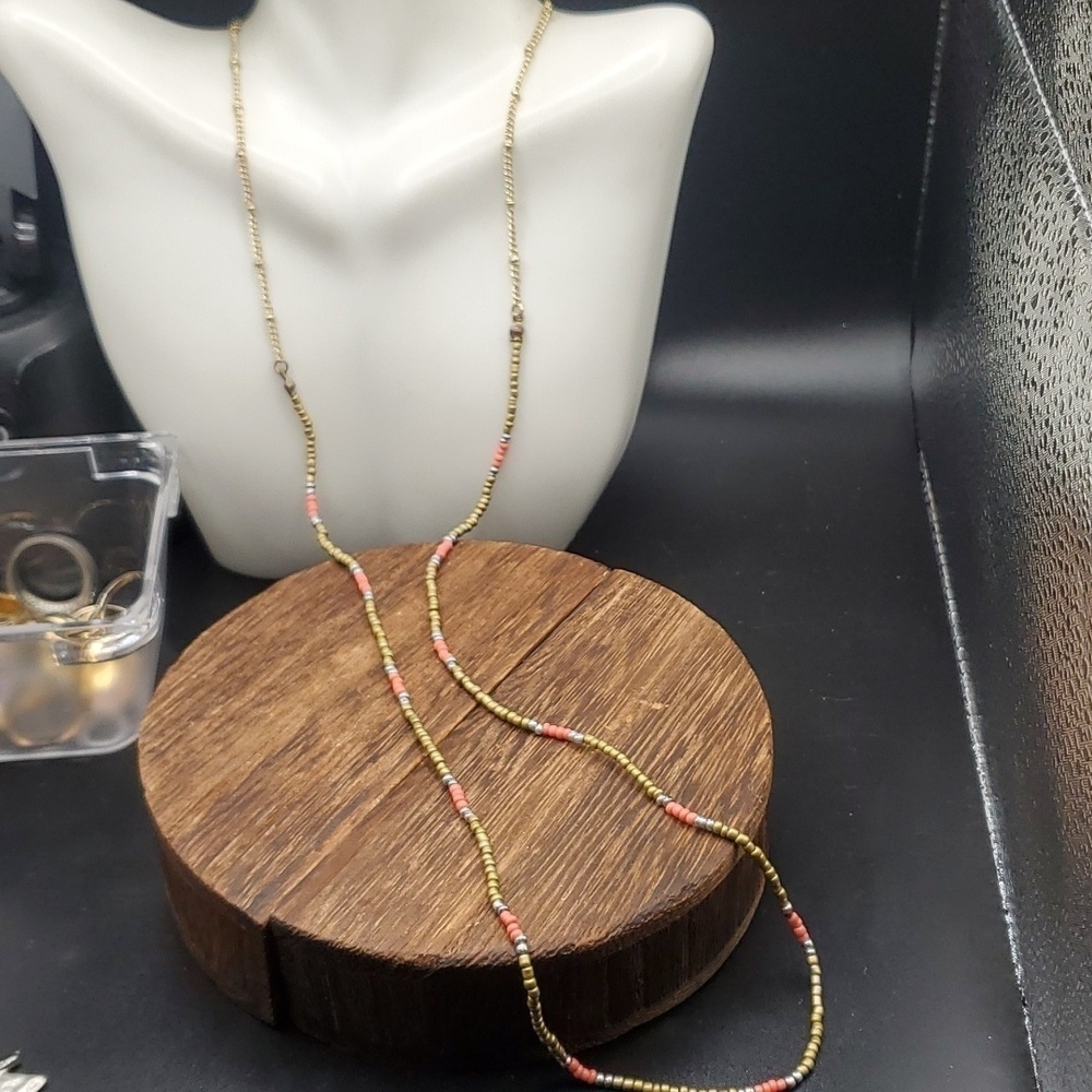 N2832 native seed beaded princess‎ necklace